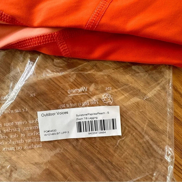 Outdoor Voices 7/8 Leggings Zoom Sunstone Paprika Peach Orange Women’s Sz S NWT - Picture 15 of 15